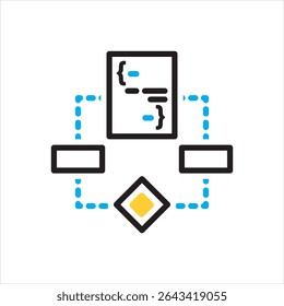 Vector multi color icon for algorithms