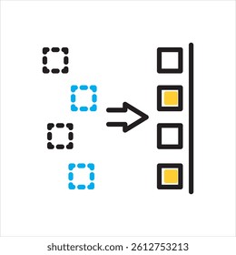 Vector multi color icon for aligning