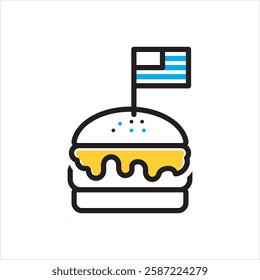 Vector multi color icon for american cuisine