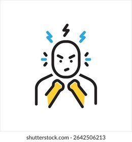 Vector multi color icon for anger