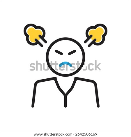 Vector multi color icon for angry