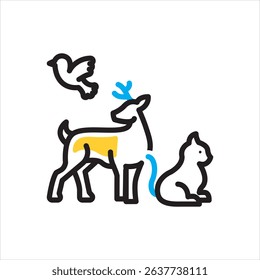 Vector multi color icon for animals