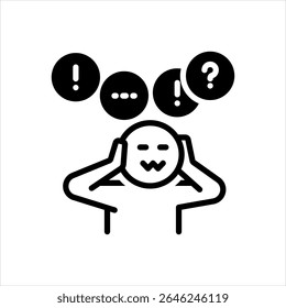 Icono multicolor del Vector para el trastorno de ansiedad