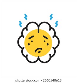Vector icono multicolor para la ansiedad