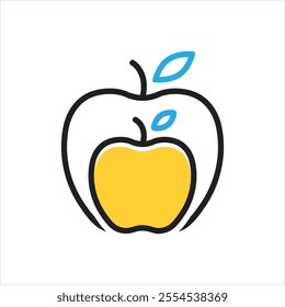 Vector multi color icon for apple