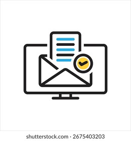 Vector multi color icon for approve
