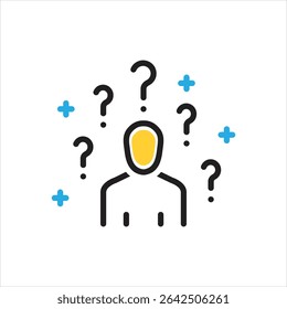 Vector multi color icon for ask