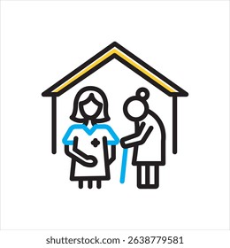 Vector multi color icon for assisted living