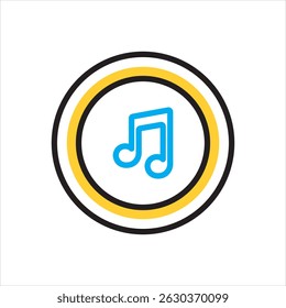 Vector multi color icon for audio player