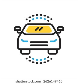 Icono multicolor del Vector para el auto