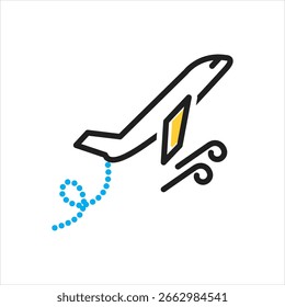 Icono multicolor del Vector para la aviación