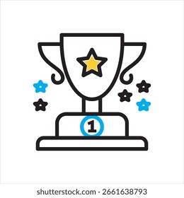 Icono multicolor del Vector para el premio