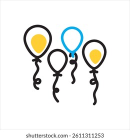Vector multi color icon for balloon