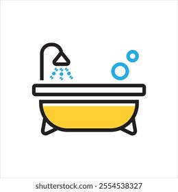 Vector multi color icon for bathtub