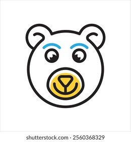 Vector multi color icon for bear