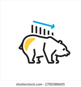Icono multicolor del Vector para el oso