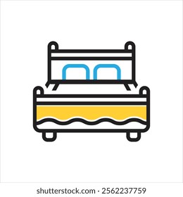 Vector multi color icon for bed