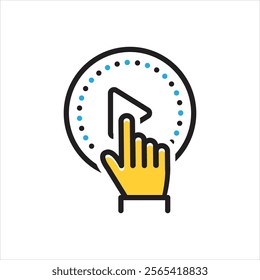 Vector multi color icon for begin