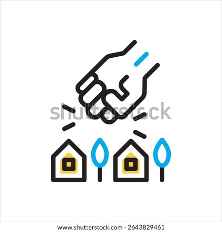 Vector multi color icon for belittle