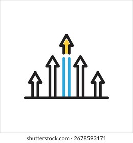 Vector multi color icon for benchmark