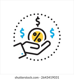 Vector multi color icon for benefits