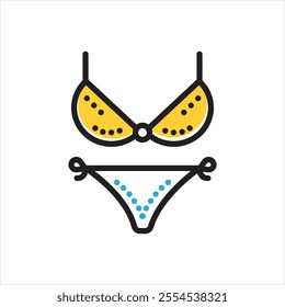Vector multi color icon for bikini