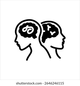 Vector multi color icon for bipolar disorder