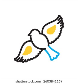 Vector multi color icon for bird