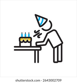 Vector multi color icon for Birthday