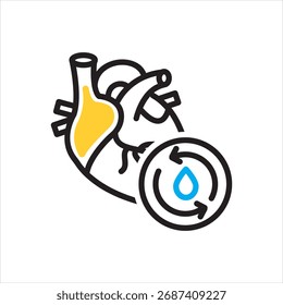 Icono multicolor del Vector para la circulación de sangre