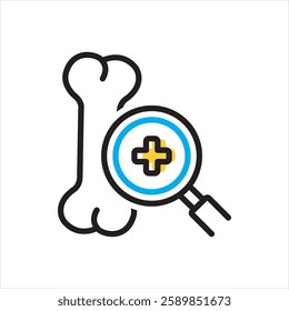 Vector multi color icon for bone health