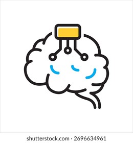 Icono multicolor del Vector para el cerebro