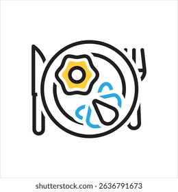 Vector multi color icon for breakfast