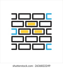 Vector multi color icon for brick