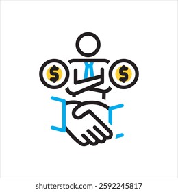 Vector multi color icon for brokerage