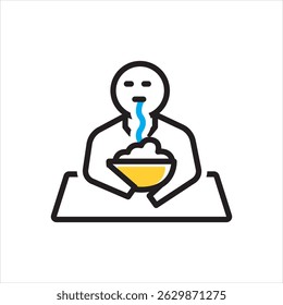 Vector multi color icon for bulimia nervosa