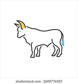 Vector multi color icon for bull