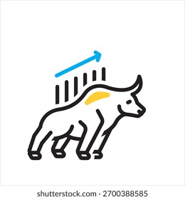 Icono multicolor del Vector para el toro