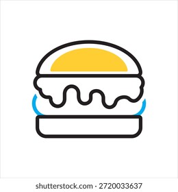 Icono multicolor del Vector para la hamburguesa