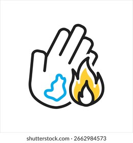Vector multi color icon for burns