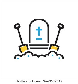 Icono multicolor del Vector para Bury