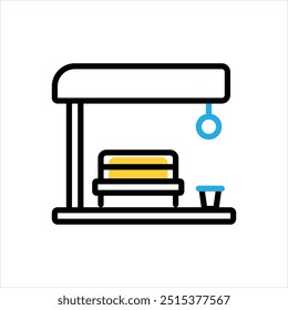 Vector multi color icon for bus stop