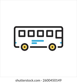 Vector multi color icon for bus