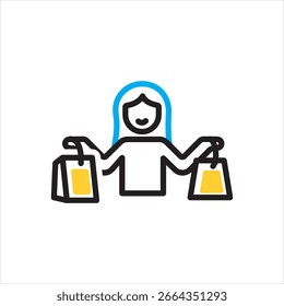 Vector icono multicolor para el comprador