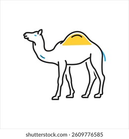 Vector multi color icon for camel
