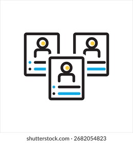 Vector multi color icon for candidates