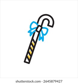 Vector multi color icon for candy cane