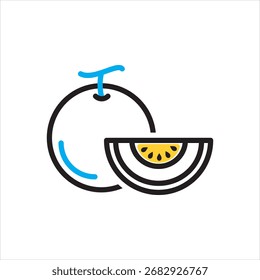 Icono multicolor del Vector para el melón