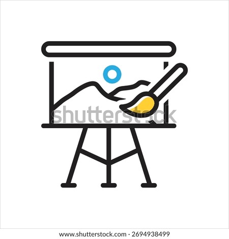 Vector multi color icon for canvas