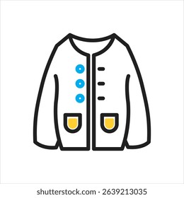 Vector multi color icon for cardigan